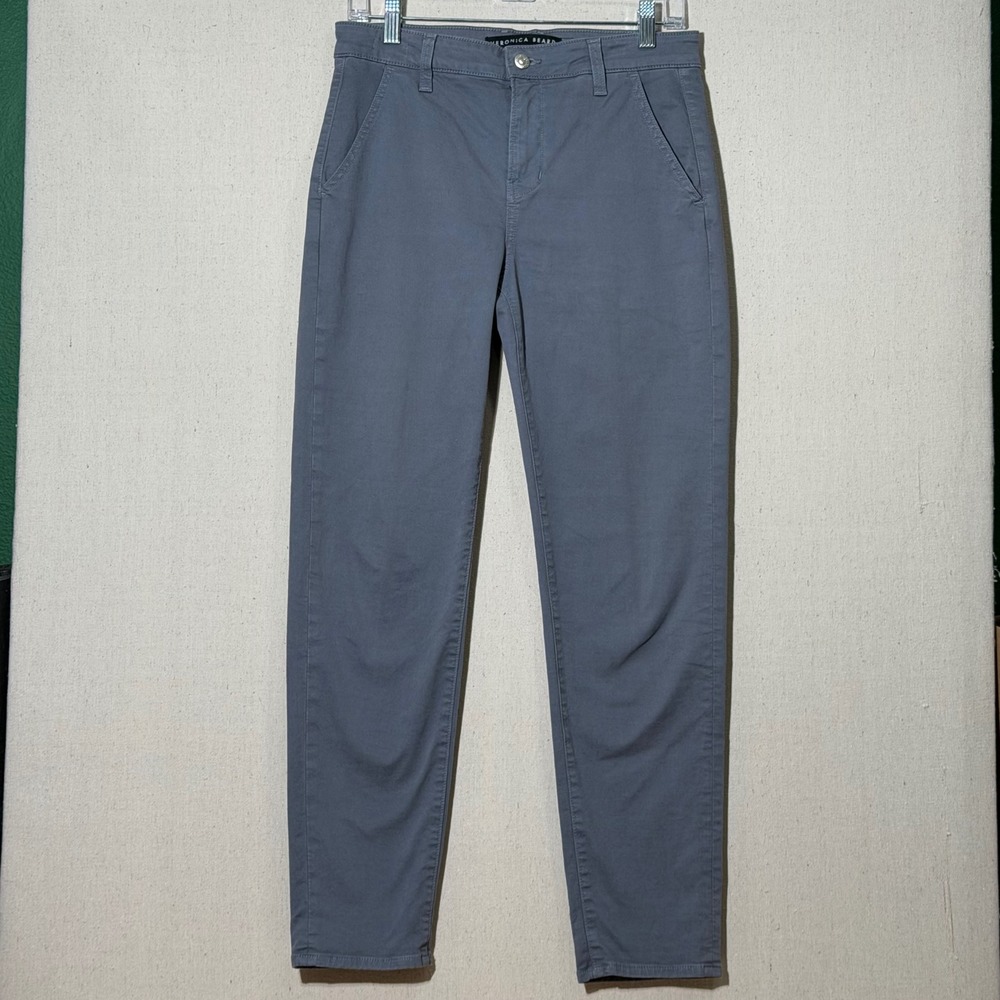 Veronica Beard Ayla Chino High Rise Women 25/0 Slate Gray Slim Trousers